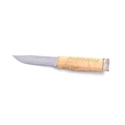 Wooden-handled knife with engraving
